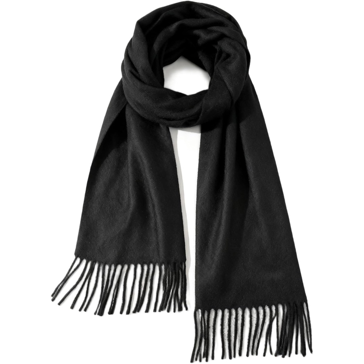 Cashmere Winter Scarf - Soft Plaid & Solid Pashmina Wrap for Women and Men