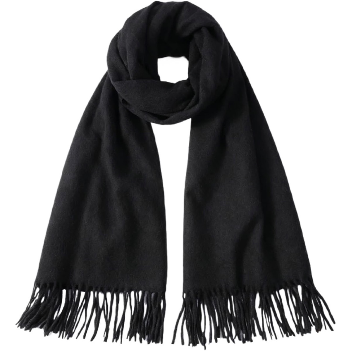 Winter Wool Blend Scarf Shawl Wrap for Women and Men | Thick Warm Solid Color Wrap, Extra-Long 78" Versatile Styling