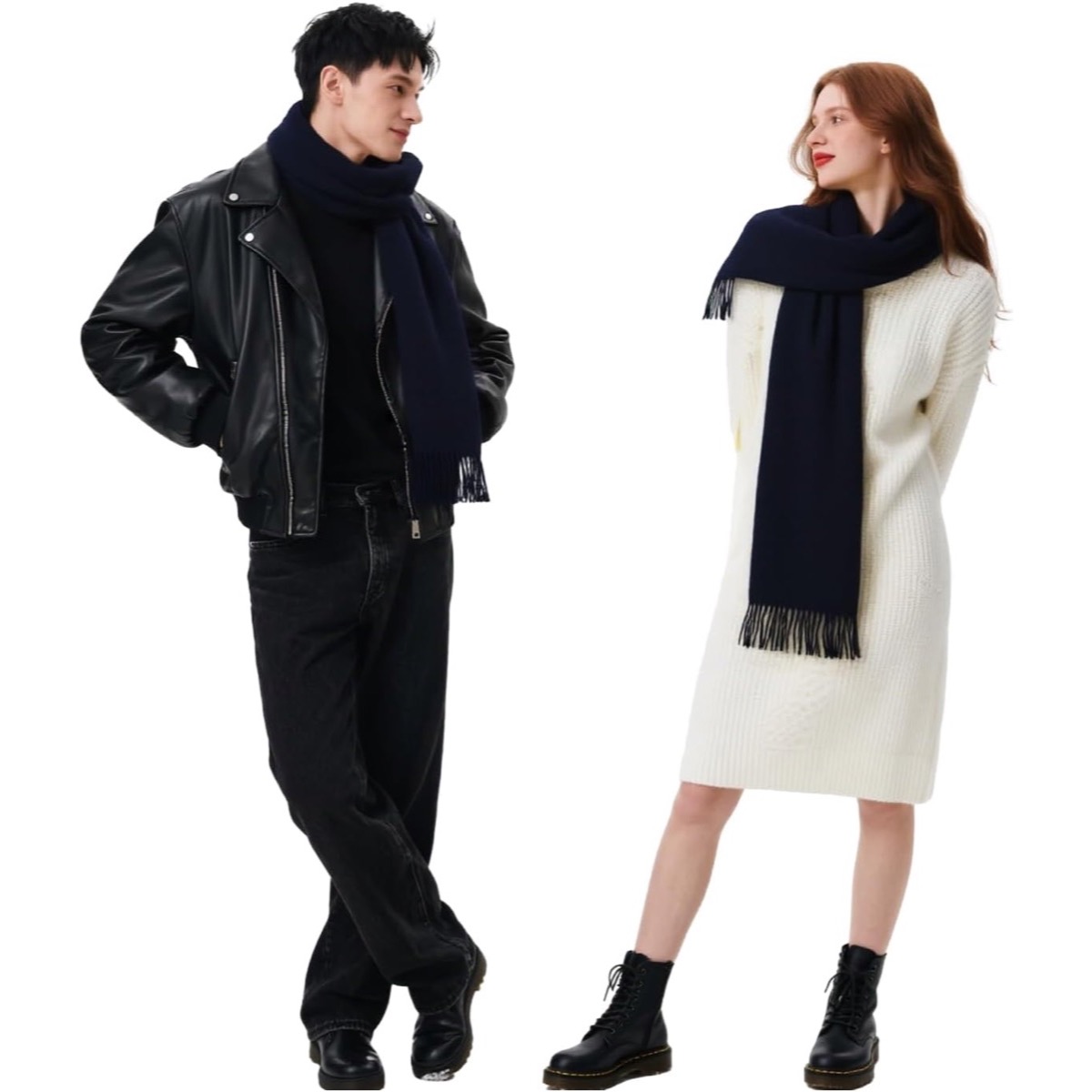 Winter Wool Blend Scarf Shawl Wrap for Women and Men | Thick Warm Solid Color Wrap, Extra-Long 78" Versatile Styling 2