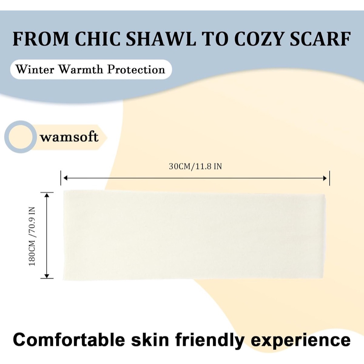Knitted Wool Scarf for Women and Men | Soft Warm Winter Wrap Scarf with Fringe, 63" x 9.8" Versatile Cold Weather Styling 2