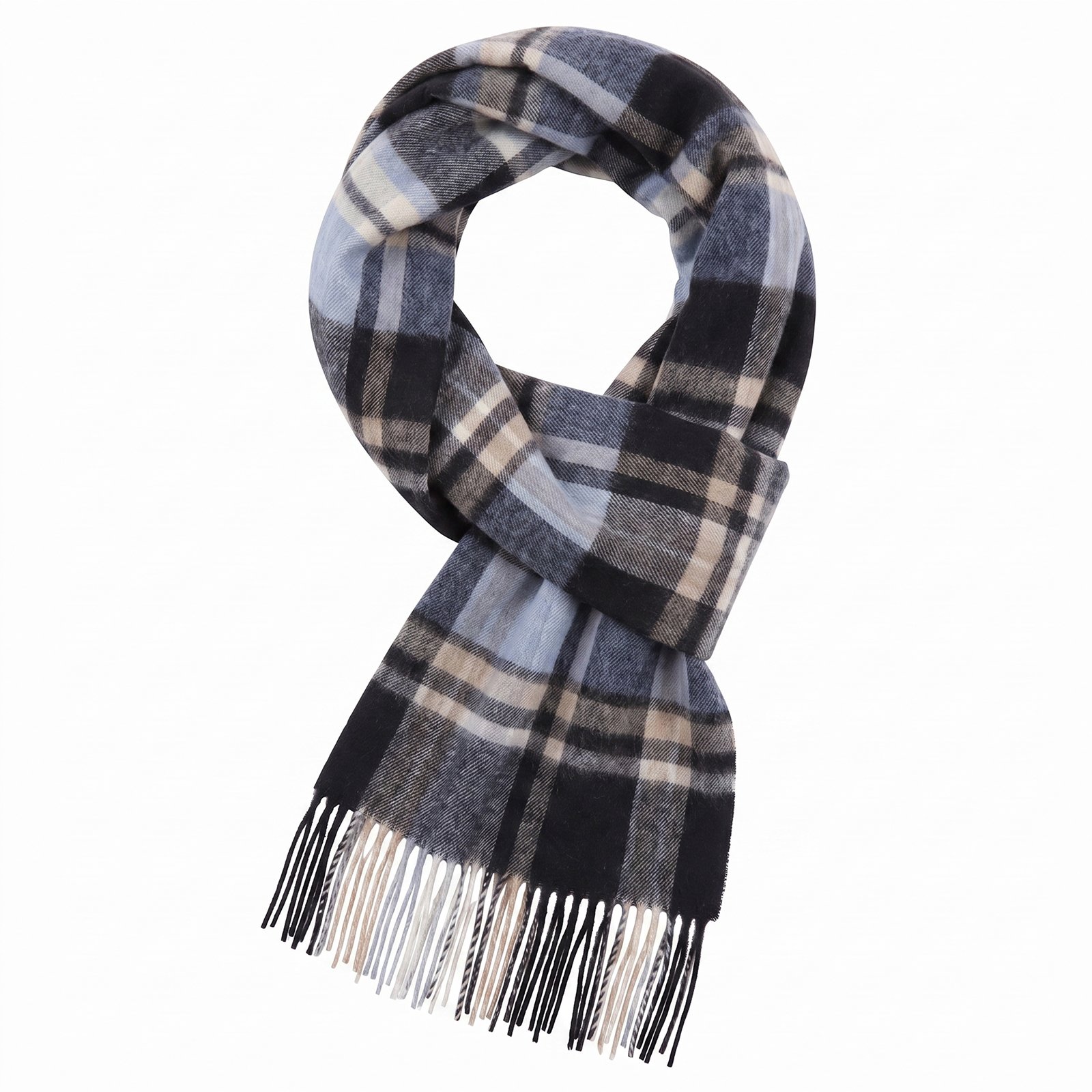 Wool Winter Plaid Scarf - Soft Warm Tartan Checkered Fashion Scarf for Women and Men